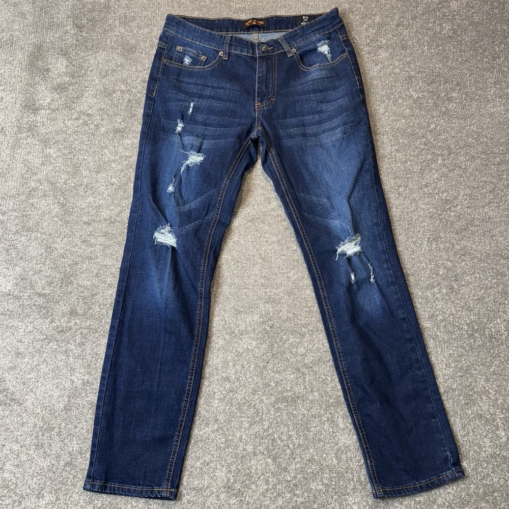 Ring of‎ Fire Jeans Men 31x30 Slim Straight Distressed Whiskered Denim Pants